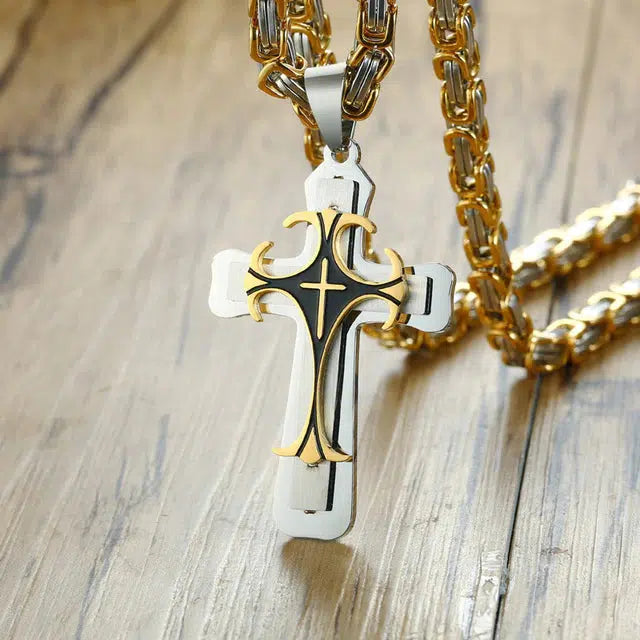 Unisex Stainless Steel Cross Necklace TeeThreads Sustain the Scene with Custom Apparel