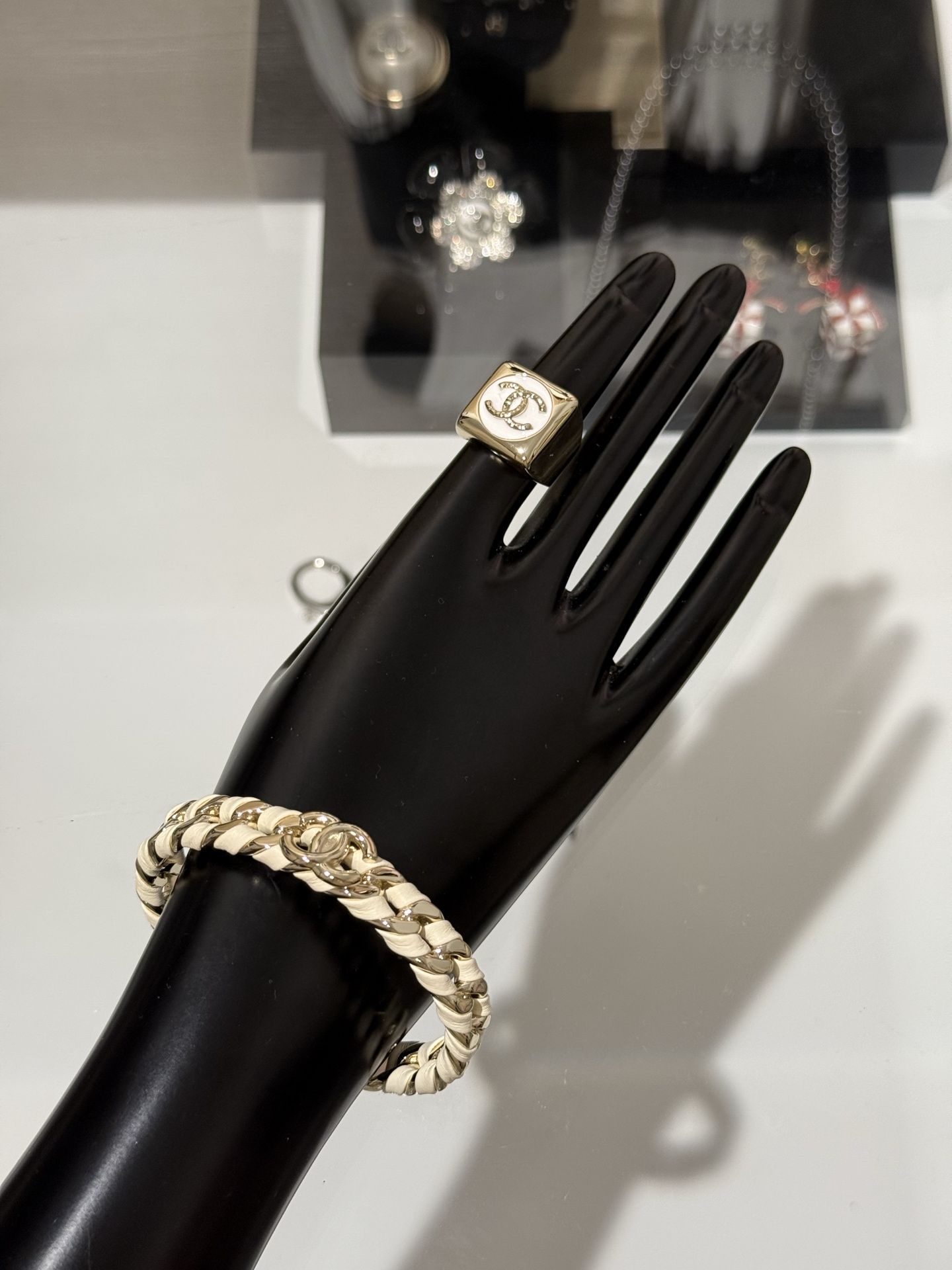 Chanel 26C Leather with Chain Bracelet Cuff Bangle - Original Replica Club