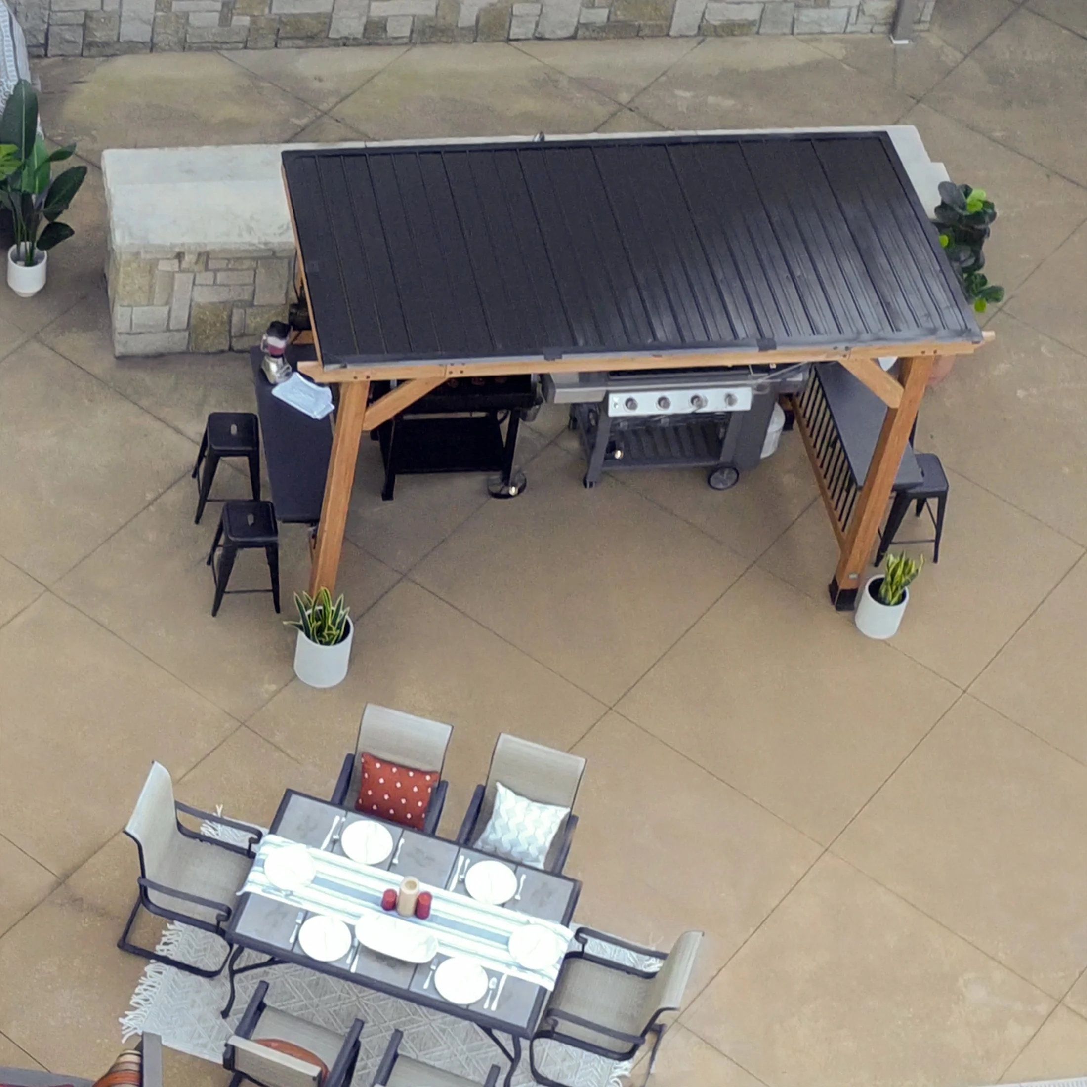 Backyard Discovery Saxony XL 12'x6' Cedar Grill Gazebo, Galvanized Steel Roof, Bar Tops - Image 12