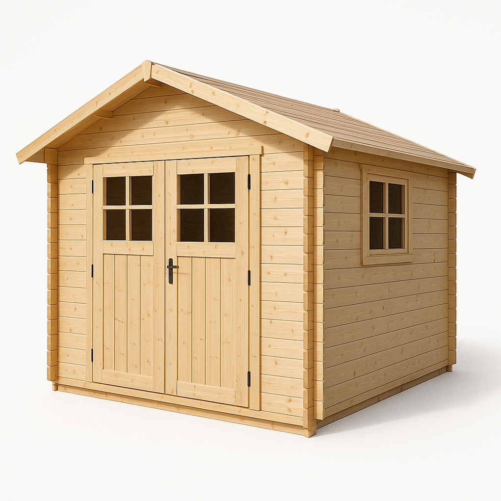Caseta de jardín de madera 250x200x230 cm Madera natural clara KOHvszF380fM