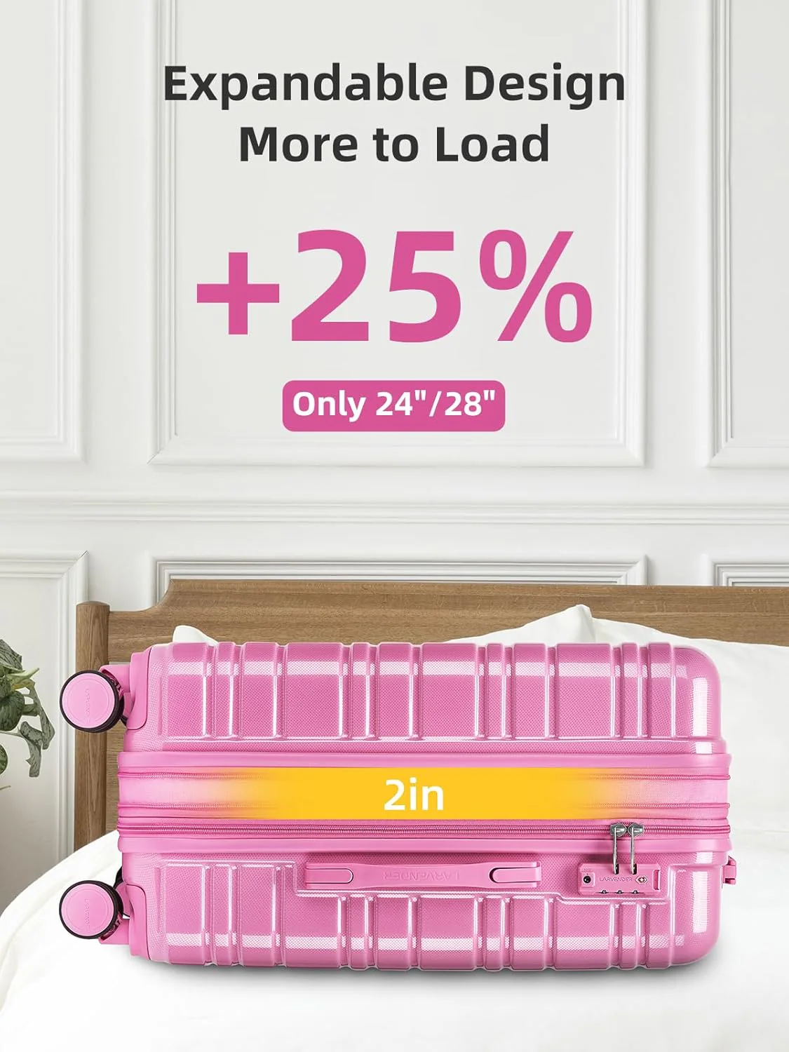 6-piece luggage set, expandable hardshell suitcase set with spinner wheels, lightweight rolling luggage set