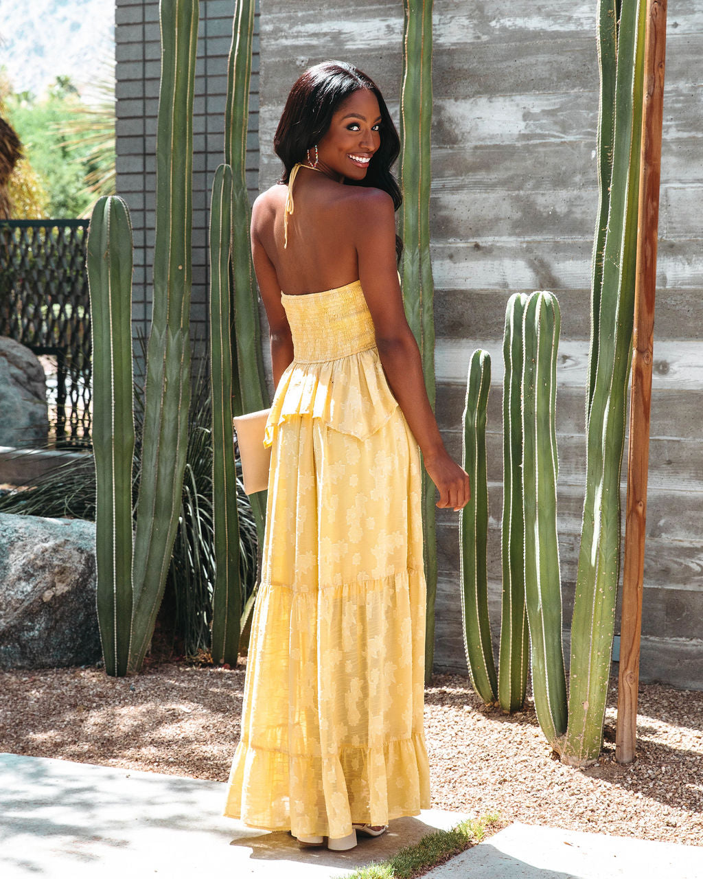 San Felipe Halter Maxi Dress - Yellow - FINAL SALE - Se7enfashion