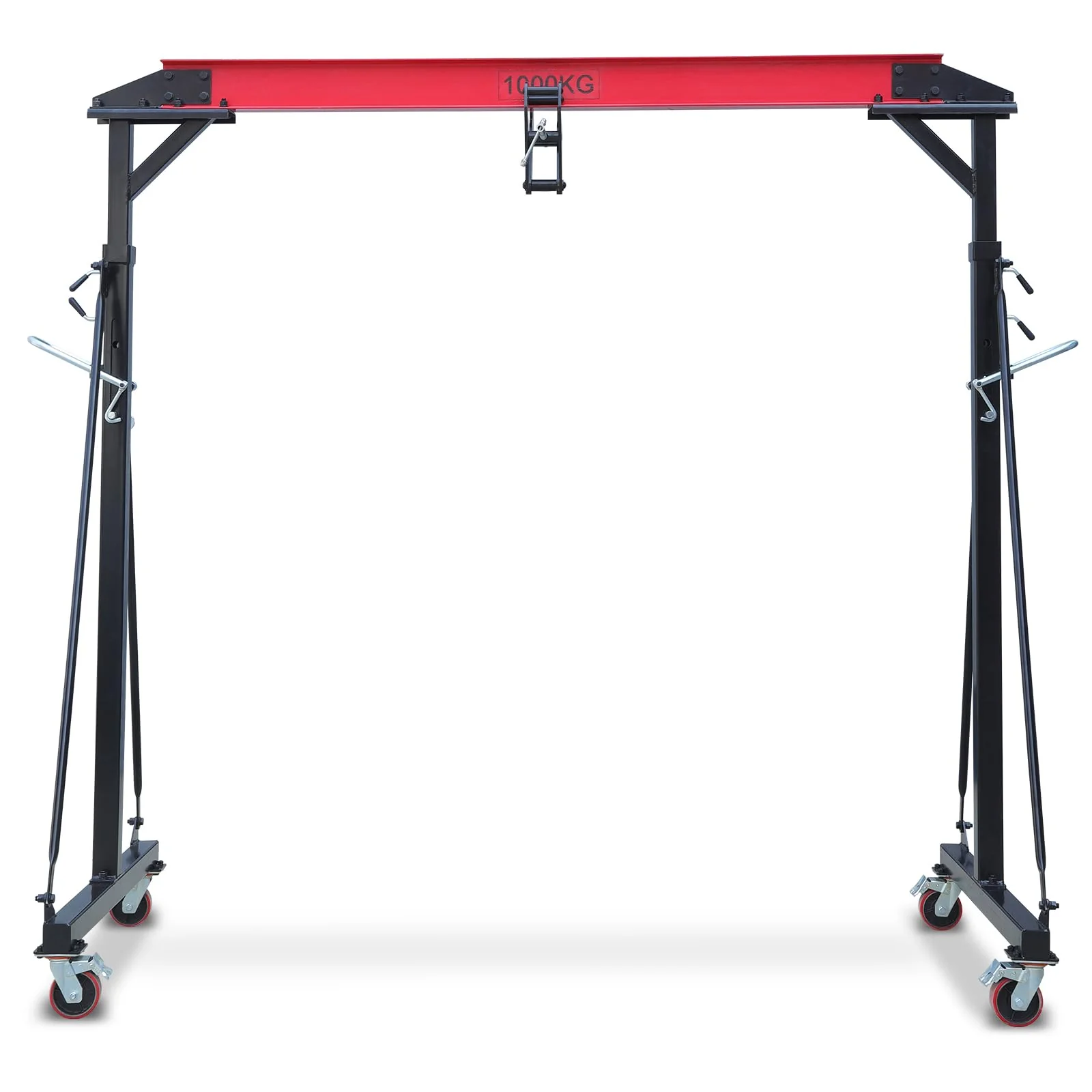2025  1 Ton Adjustable Gantry Crane, 2200 lbs Capacity, Height Adjustable 96.5"-143.7", Portable Hoist for Factory, Construction, Warehouse, Auto Repair