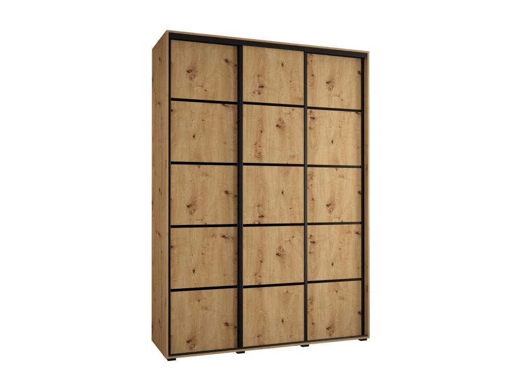 ARMARIO DAVOS 4 DE PUERTAS CORREDERAS 235,2/180/60 3 puertas (Artisan/Artisan/Negro)
