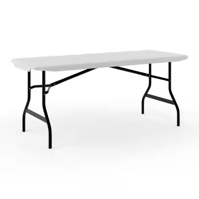 Staples 6' x 29.5" Heavy Duty Plastic Folding Table White Granite (62109)