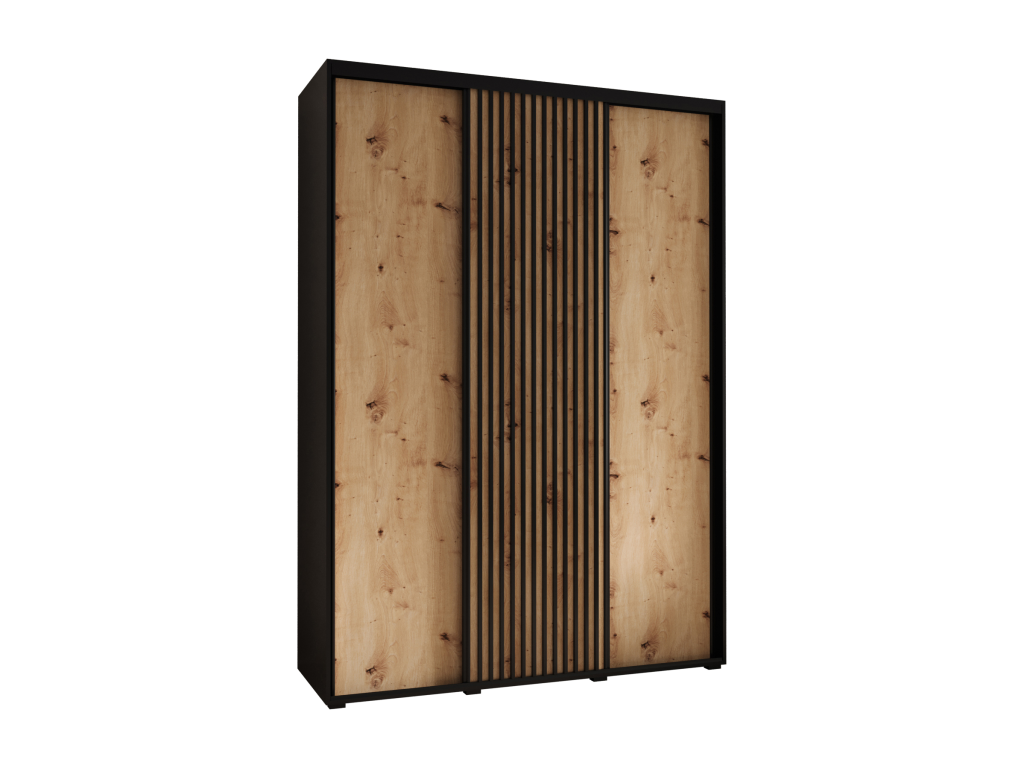 ARMARIO SAPPORO 1 DE PUERTAS CORREDERAS 205,2/180/60 3 puertas (negro/artisan)