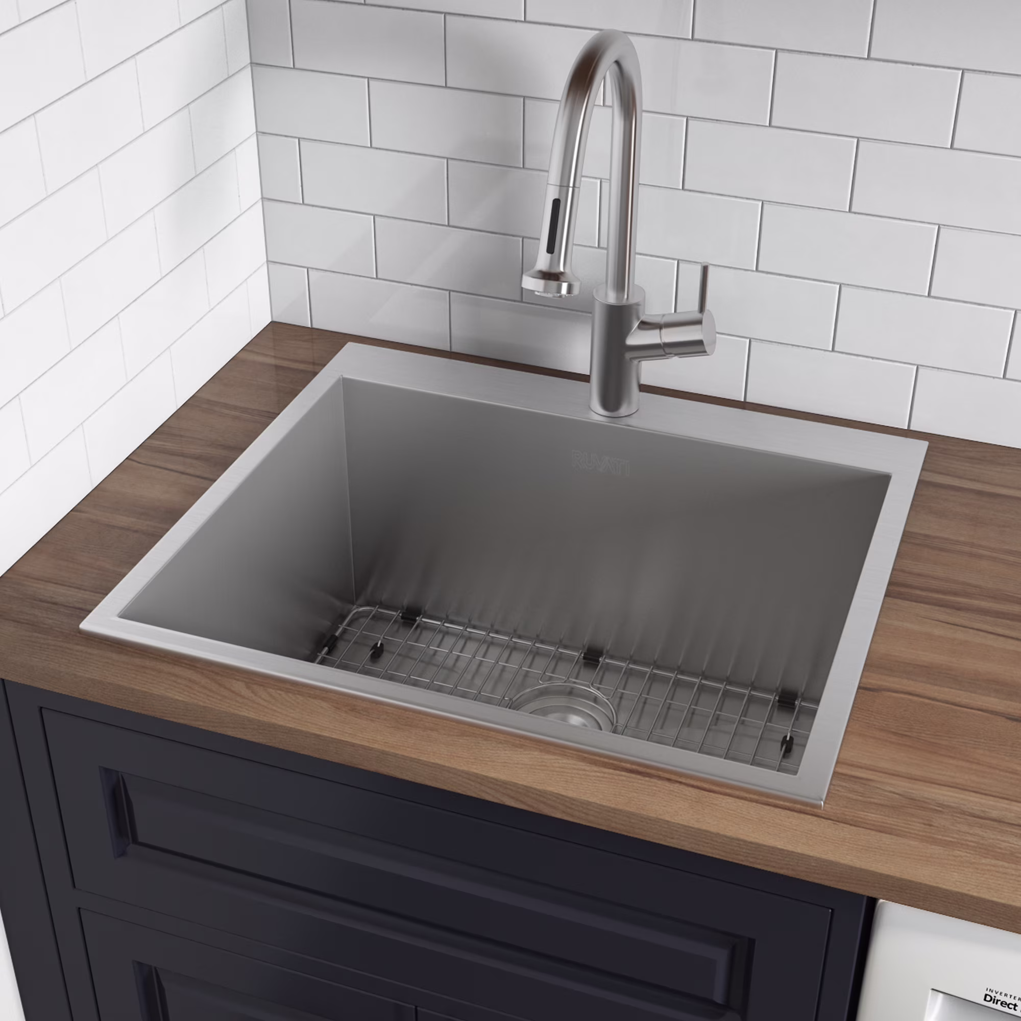 Ruvati RVU6010 25 x 22 x 12 in. Topmount Laundry Utility Sink Deep 16 Gauge Stainless Steel - image 1