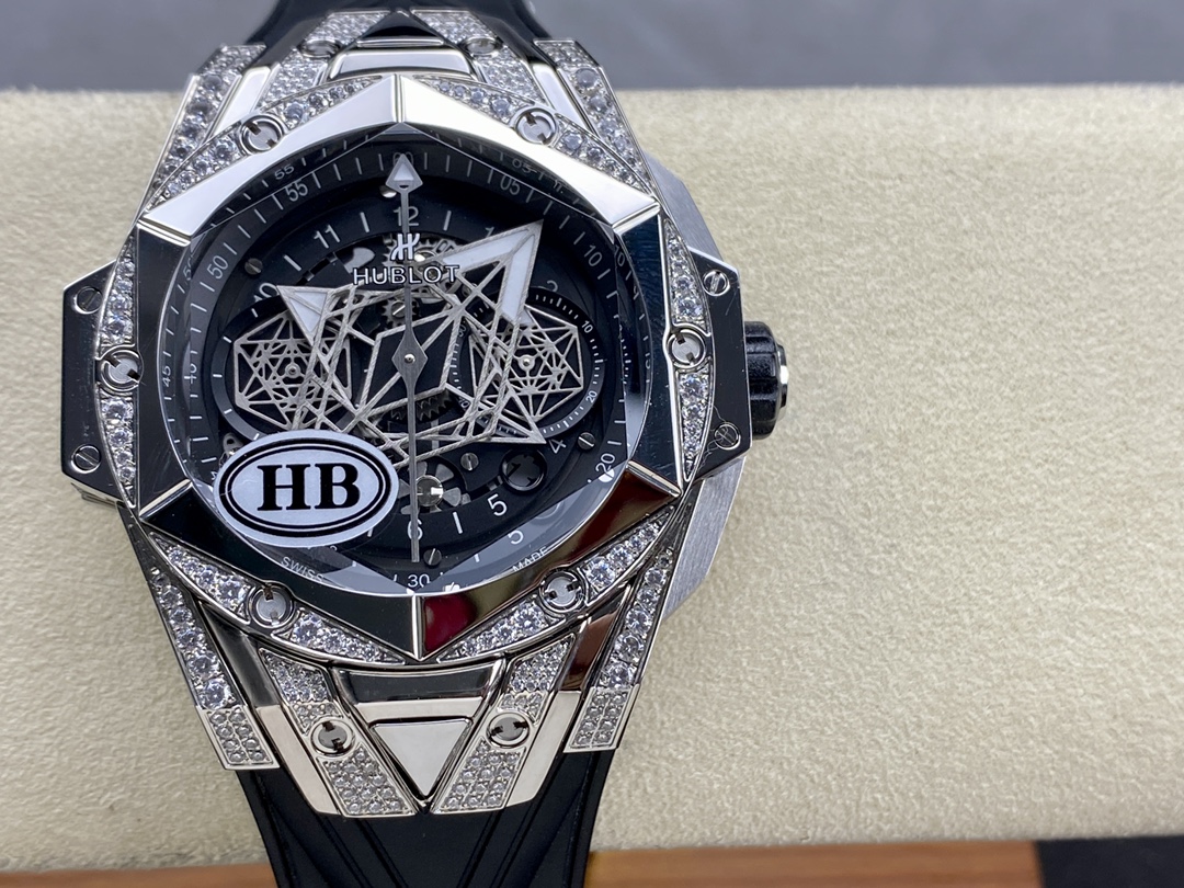 418.NX.1107.RX.1604.MXM20 Hublot Big Bang Sang Bleu II Titanium Pave