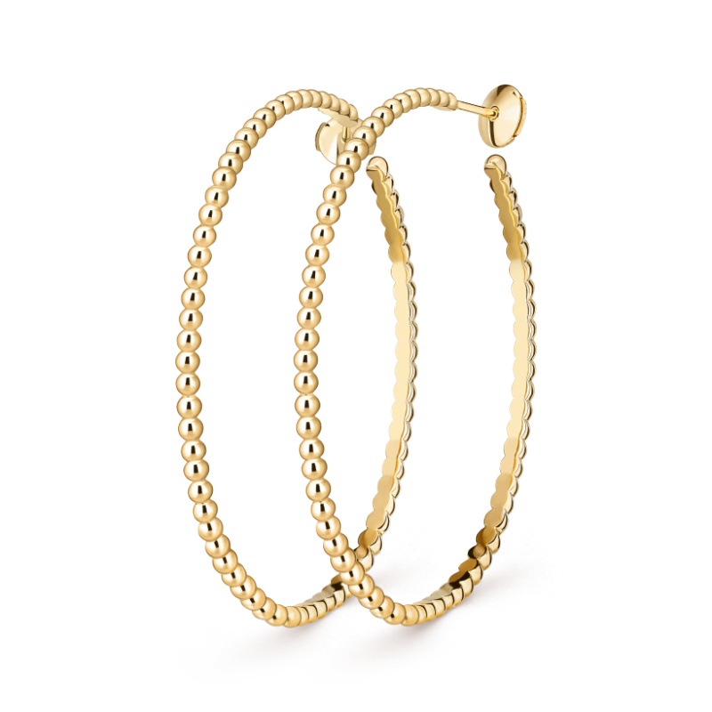 Replicate Perlée pearls of gold hoop earrings, large model(1:1 replica) - Original Replica Club