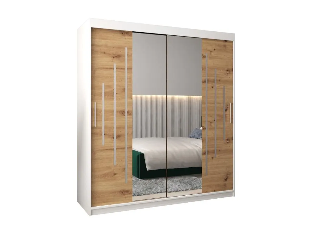 Armario Nidovia puertas correderas 200/180/62 2 puertas blanco/artisan znu3447650