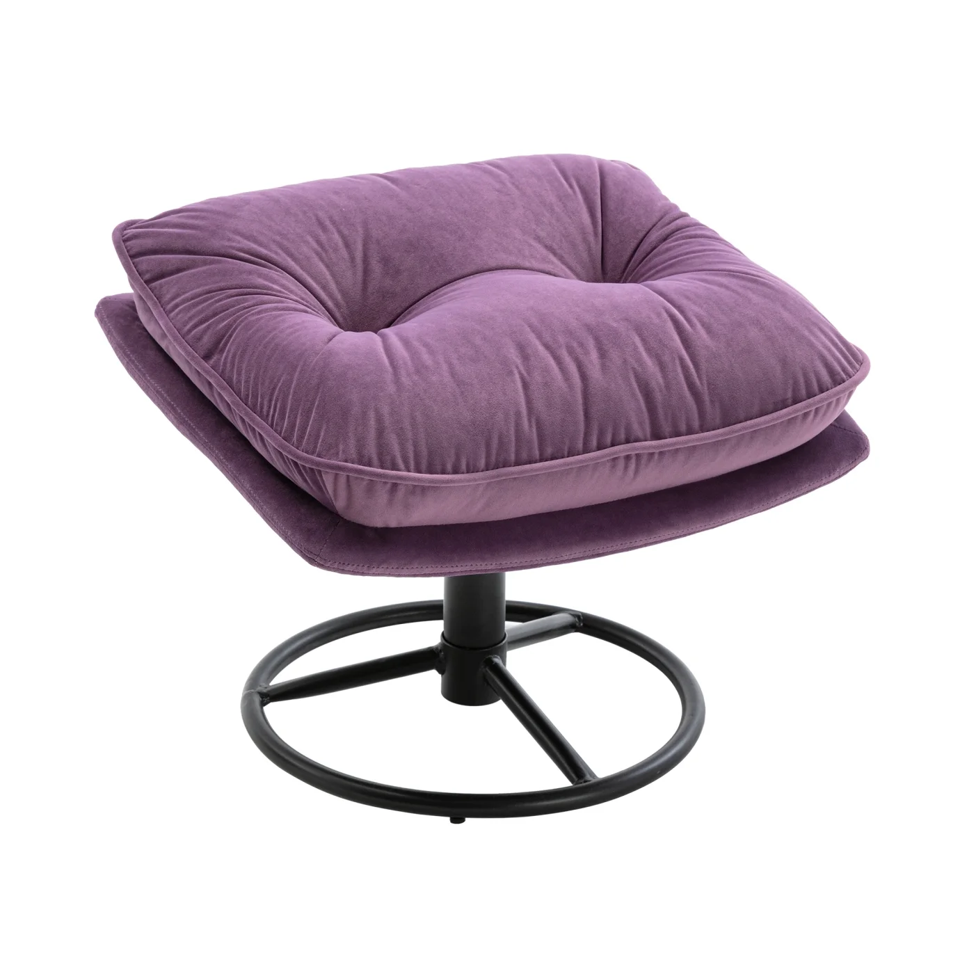 Velvet Swivel Accent Chair with Ottoman Set, Modern Tufted Armchair with Footrest for Living Room Reading TV Chairs for Adults, Comfy Chaise Lounge Chairs with 360 Degree Swiveling for Bedroom, Pink - Image 26