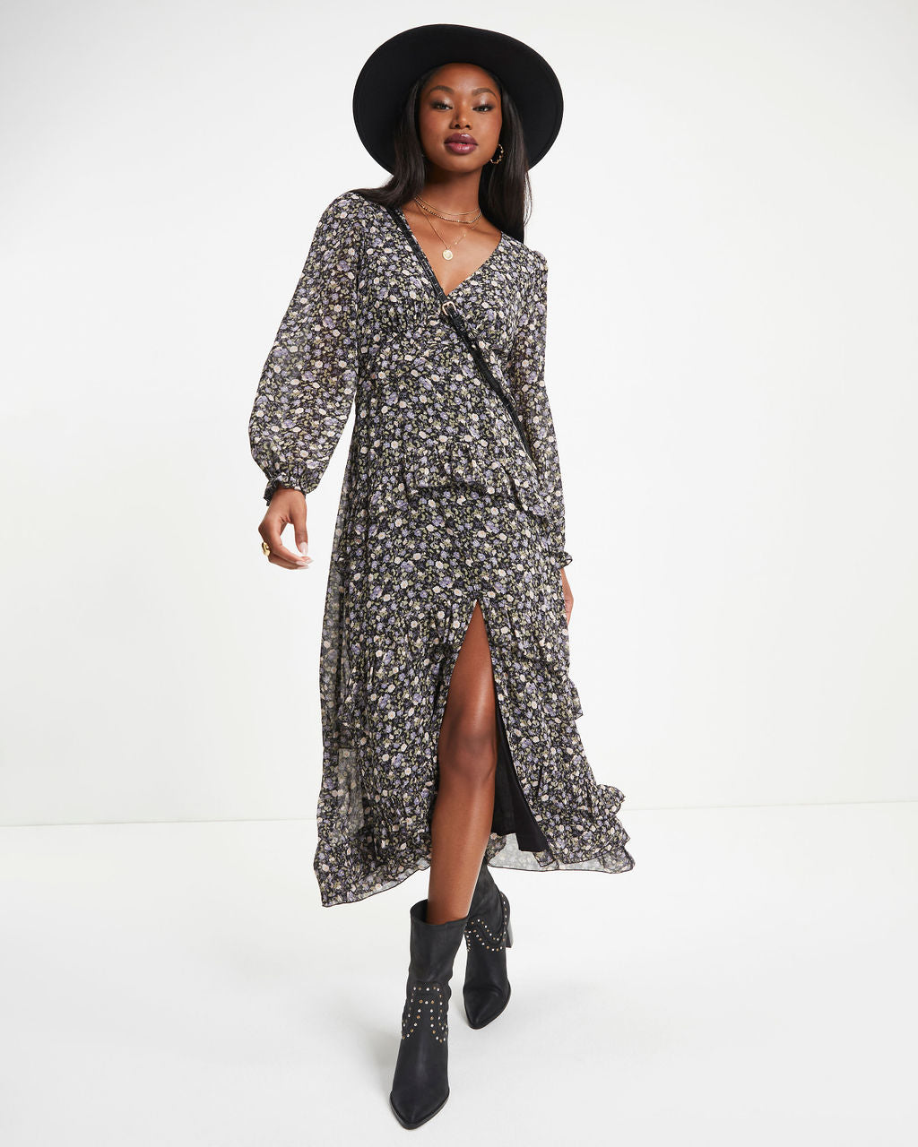Giving Thanks Floral Ruffle Maxi Dress - Se7enfashion