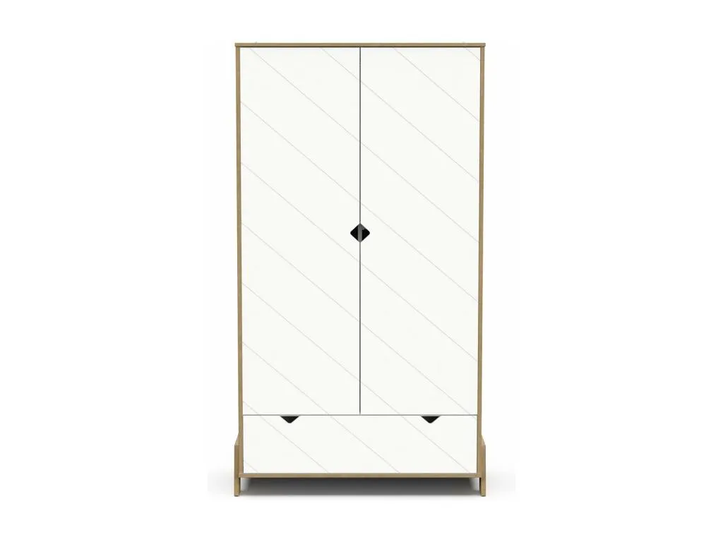 Armario de 2 puertas y 1 cajón decorado en Homepleno y blanco H188.1 cm - Homepleno feud72059