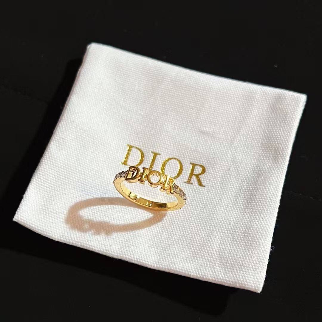 Dior Letters Diamond Paved Ring - Original Replica Club