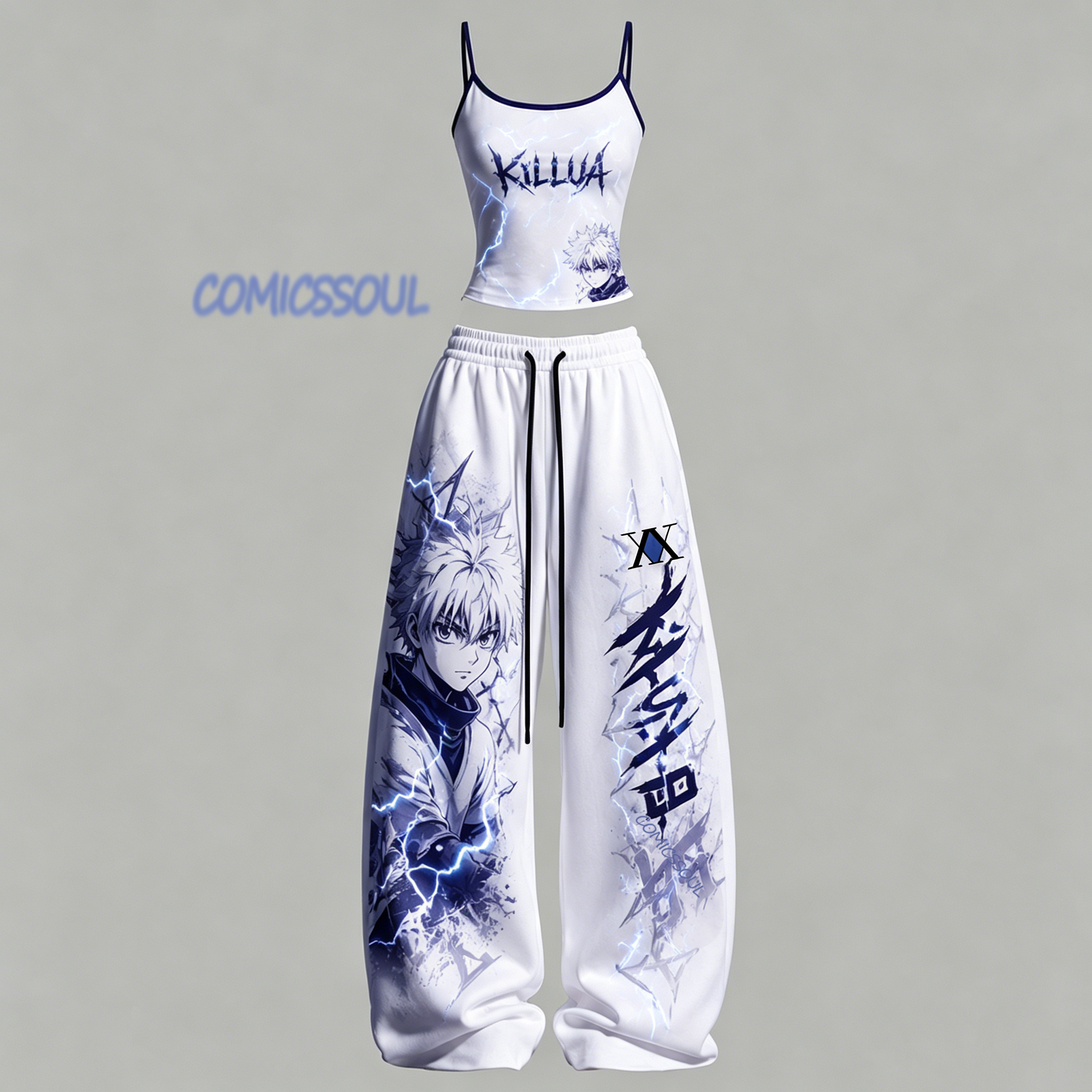 HUNTER×HUNTER Top & Elasticated Trousers Two-Piece Set