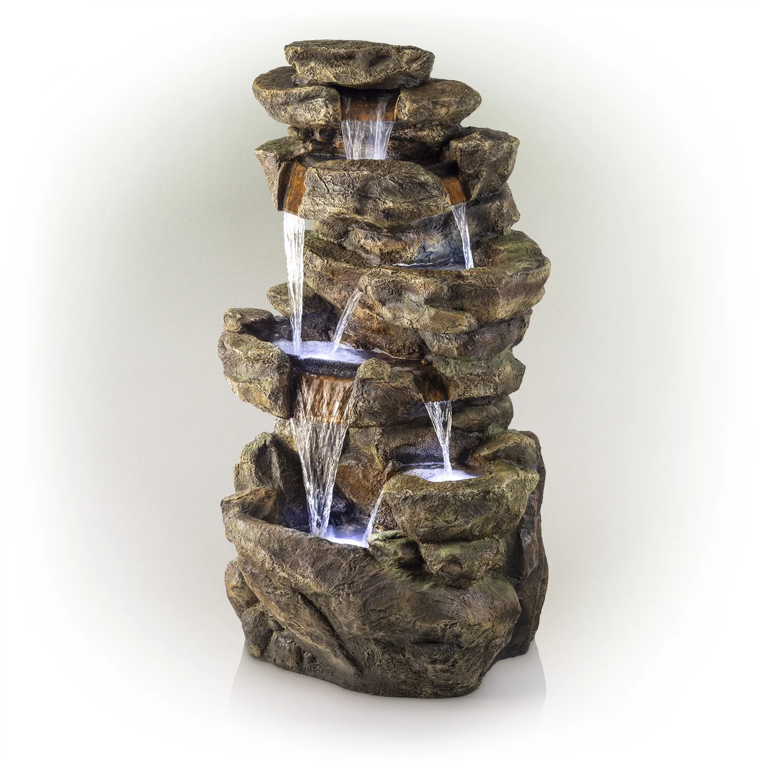 Alpine Corporation 6-Tier Amazonian Water Fountain with LED Lights - Image 5