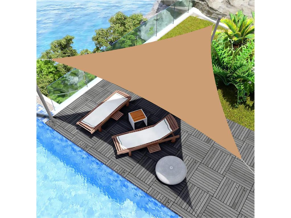 Toldo Vela Rebecca Mobili Mopane 360x360x360 Poliéster Impermeable Acero Beige Oscuro