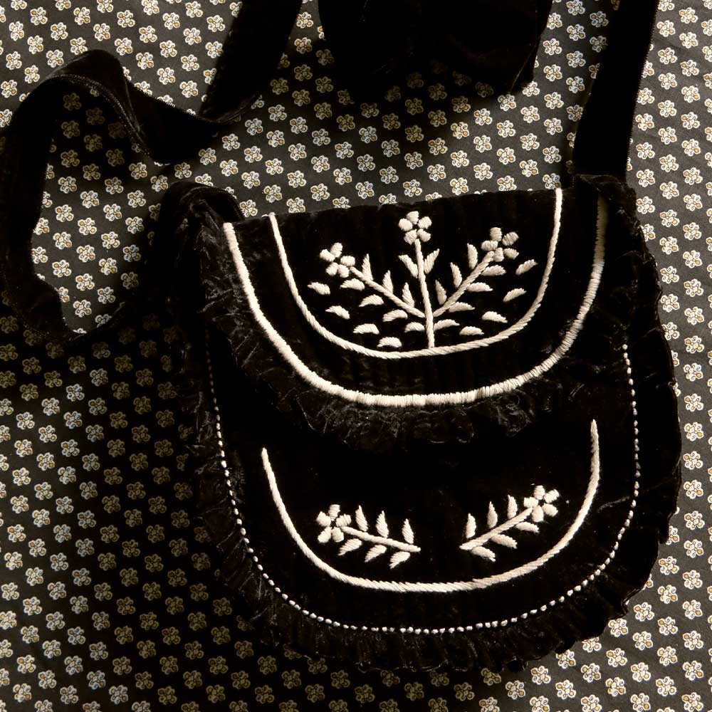 Suranné - Sac avec pince - Noir Velour