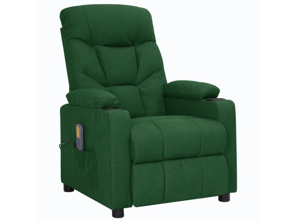 Luzssnh - Sillón de masaje elevable tela verde oscuro