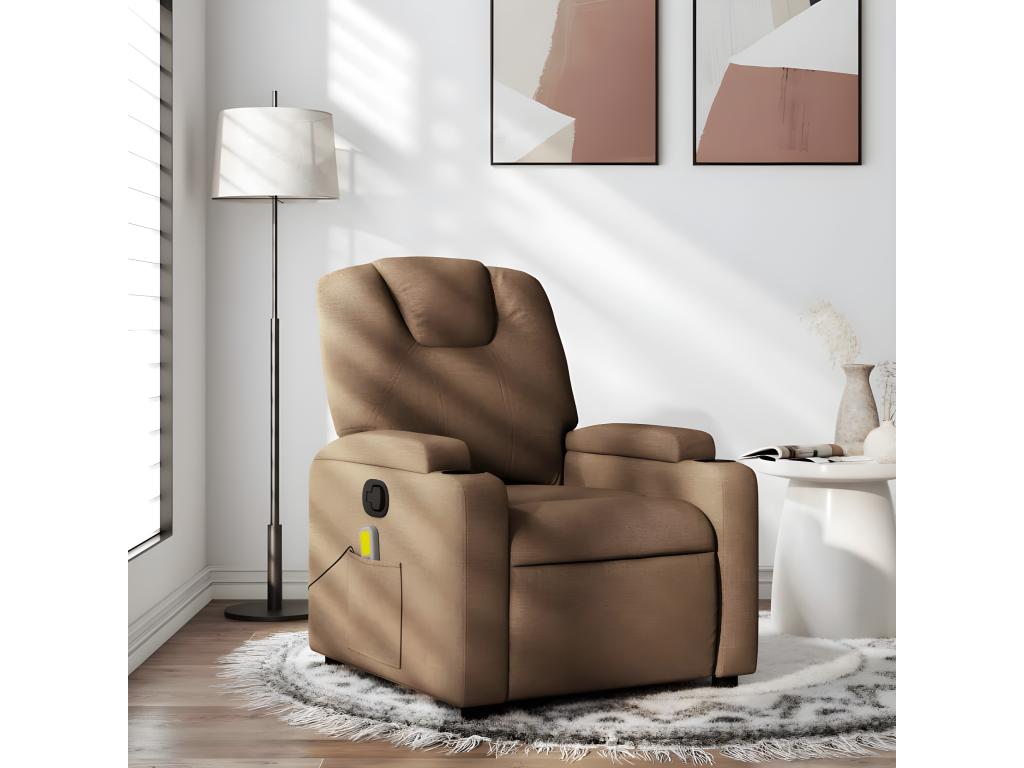 Sillón de masaje reclinable Tela marrón