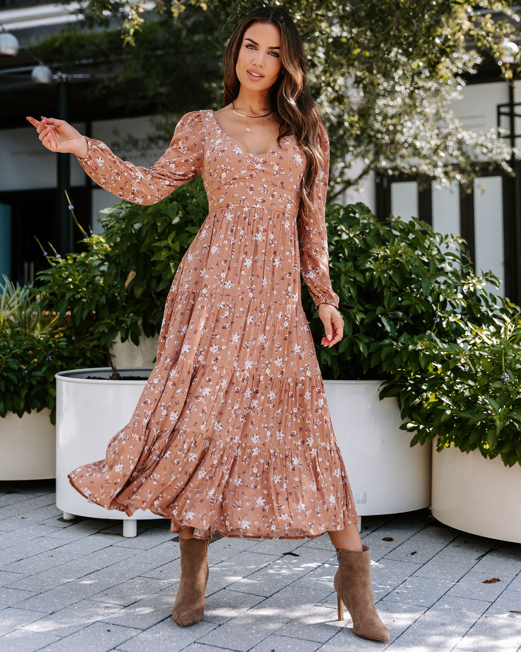 Wherever You Go Floral Midi Dress - Se7enfashion
