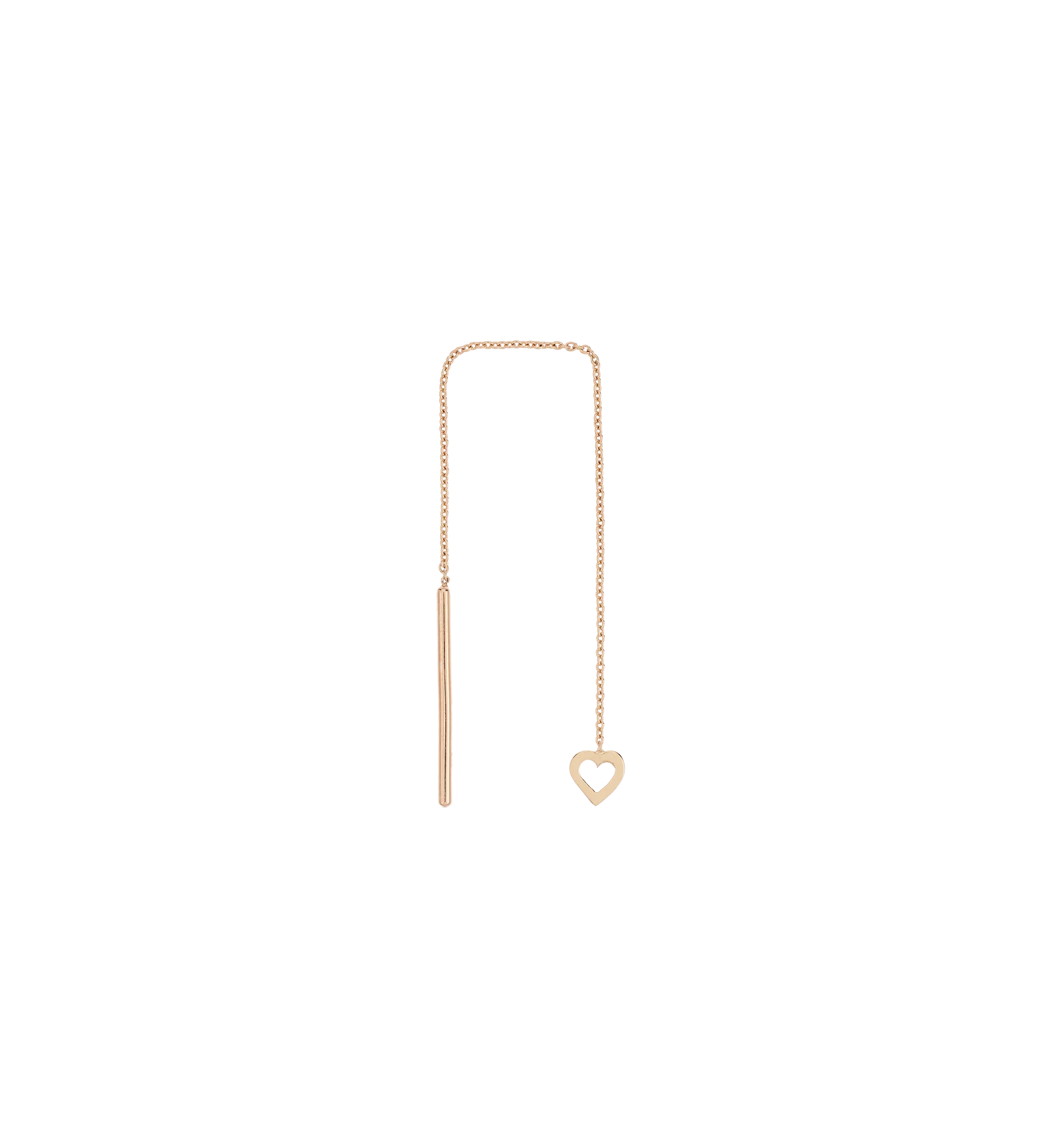 Single Veto Bar Chain Earring 14K
