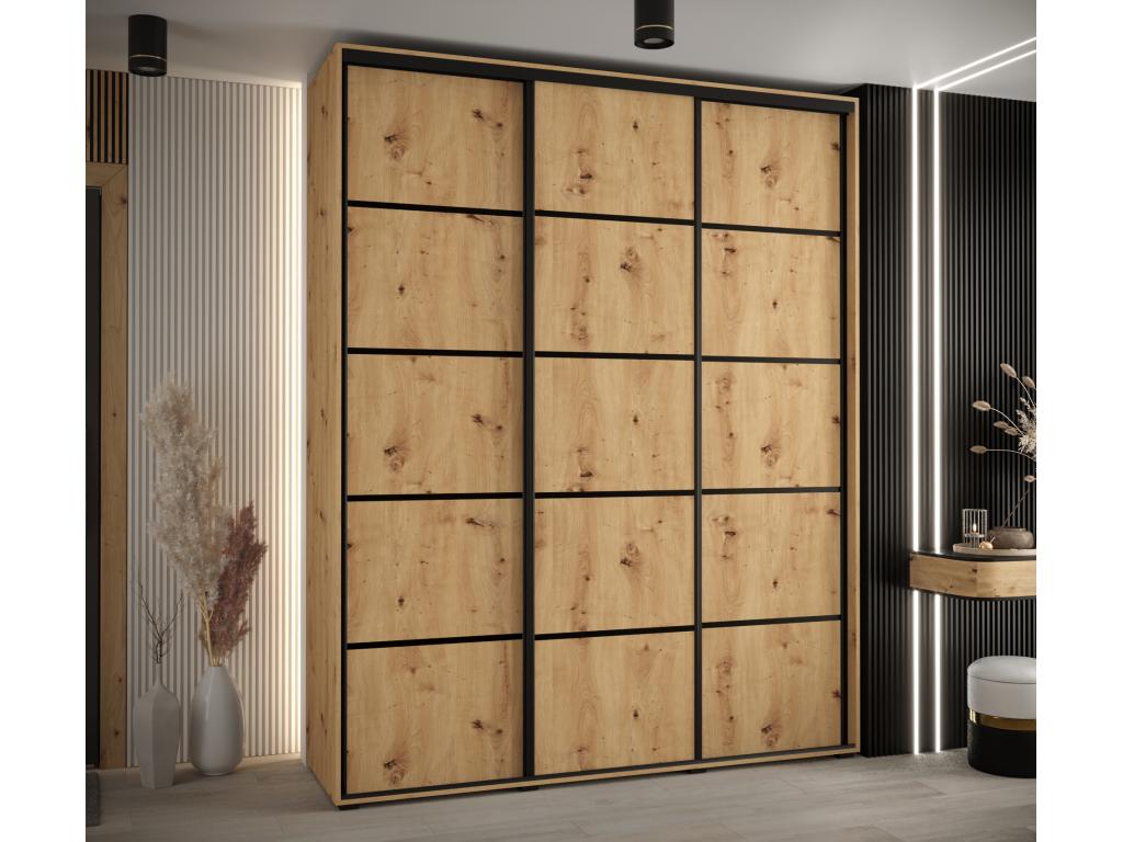 ARMARIO Abodeia 4 DE PUERTAS CORREDERAS 235 - 2/190/60 3 puertas Artisan/Artisan/Negro