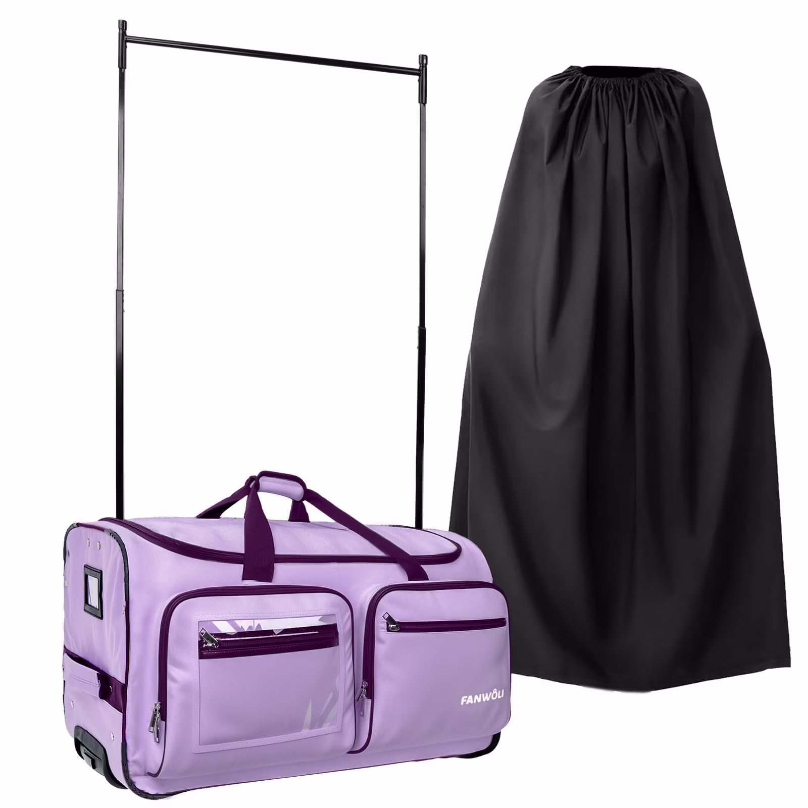 Fegat Dance Bag with Garment Rack - 28"Collapsible Rolling Competition Dance Duffle Bag Lightweight Costume Wheeled Suitcase for Dancers Shows Livestreamer Athletes - Image 9