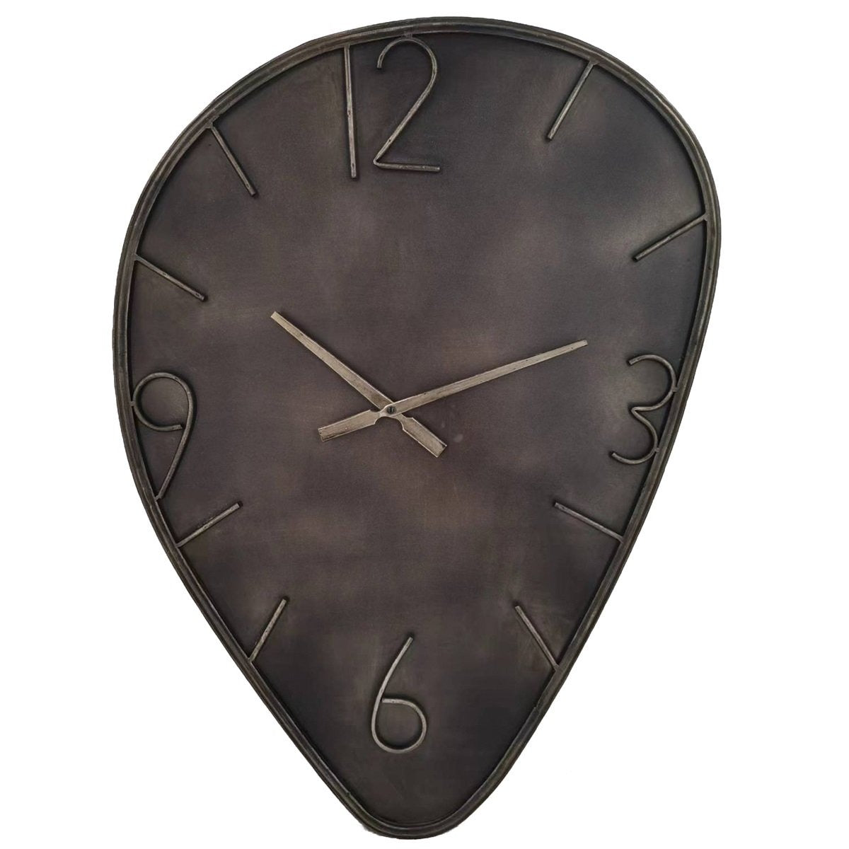 Wandklok Asymmetrisch Antraciet - Klok Organisch - 56 x 78 x 4 cm