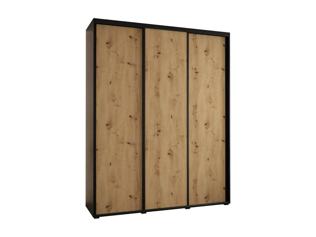 ARMARIO Banakdecoracion 1 DE PUERTAS CORREDERAS 235.2/200/60 3 puertas (Negro/Artisan/Negro) PHXO66069