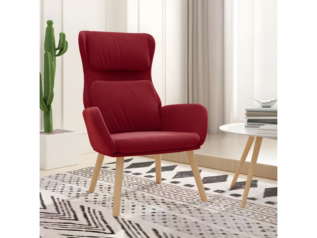 Sillón de relajación Terciopelo rojo burdeos