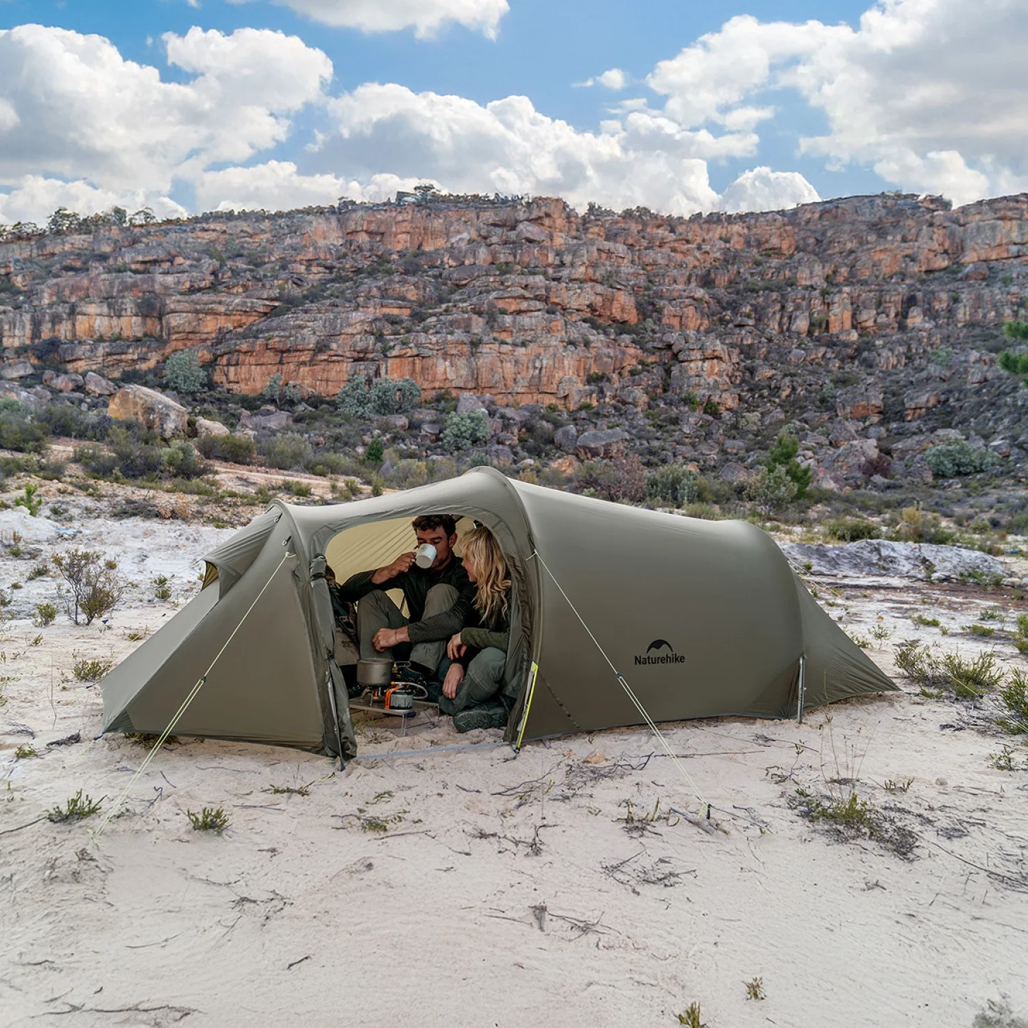 Naturehike, Ultralight Hiking Tent, Tear-resistant Tunnel Tent, Waterproof Camping Tent, Windproof Tent with Hall, 15D Lightweight Silicone-coated Nylon Fabrics,Large size for 2/3 Person. - Image 2