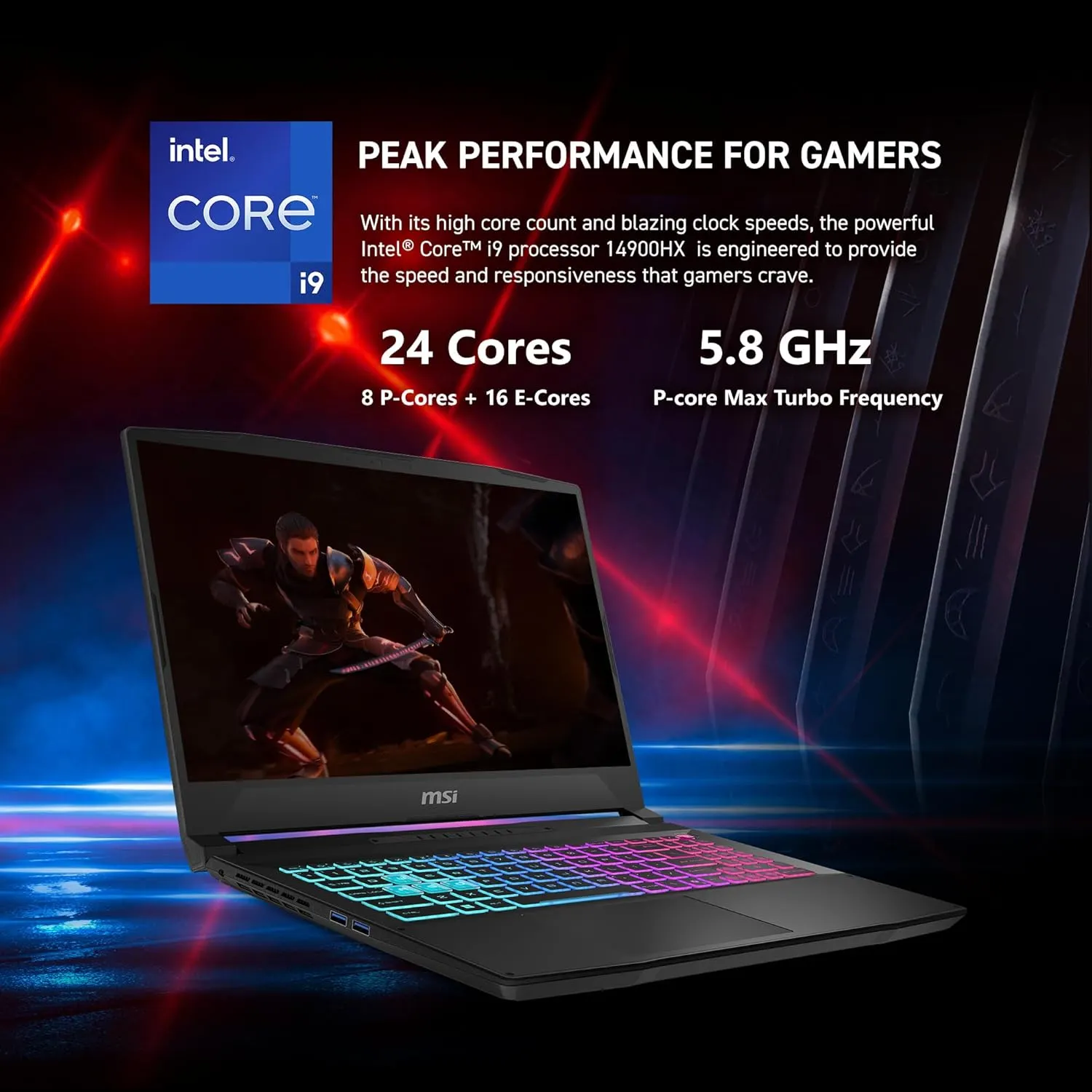 MSI Katana 15 HX 15.6” 165Hz QHD+ Gaming Laptop Intel Core i9-14900HX