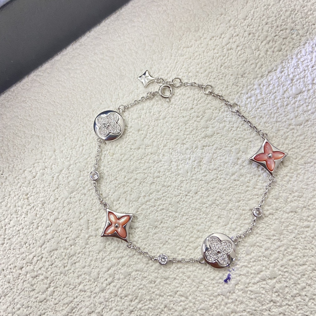Louis Vuitton Diamond Sun Pink Mother of Pearl Star Bracelet - Original Replica Club