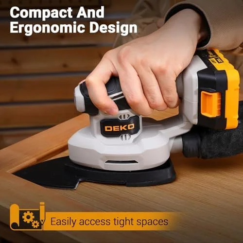 Cordless Detail Sander: Multi-Function Mouse Sander Electric Sander Tool Palm Sanders with Dust Collector, 3 Additional Attachments&12pcs Sandpapers for Home Decoration - Image 3