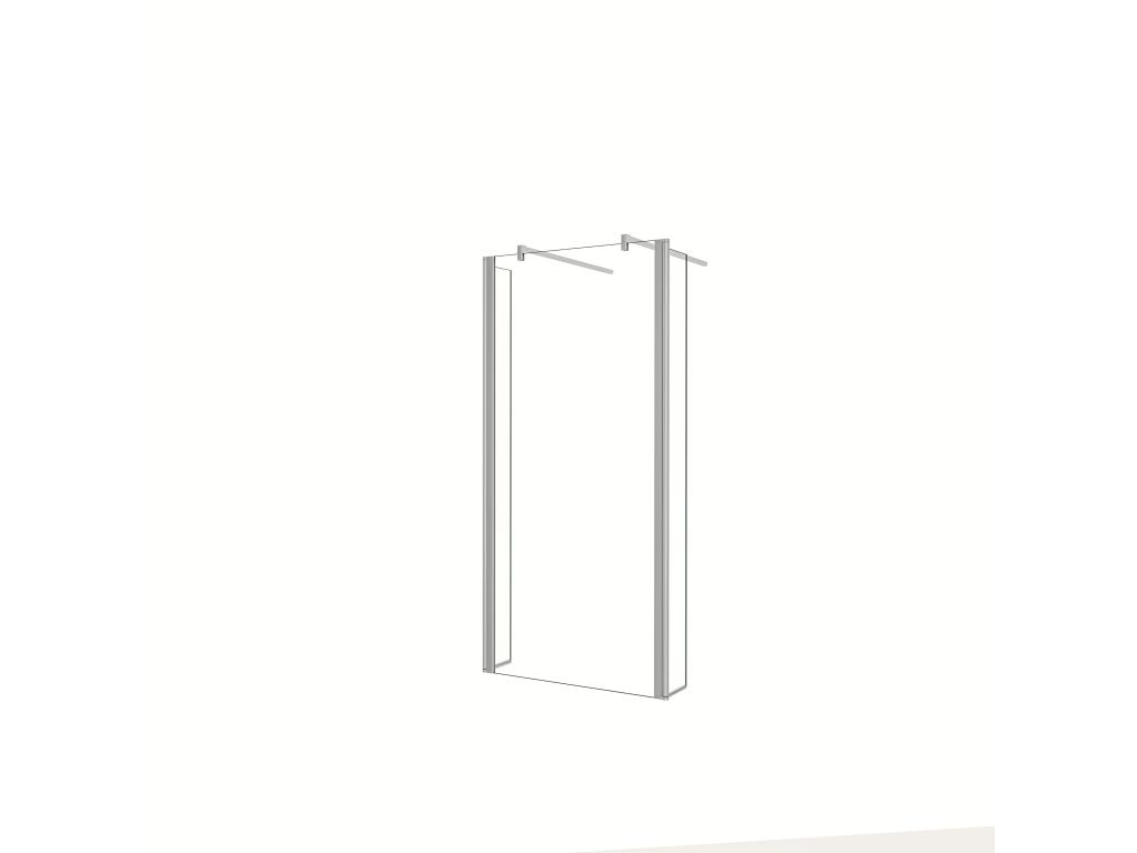 Walkin Mampara Panel de ducha Vidrio Antical 8mm con Dos laterales giratorios de 40cm y Dos barras 140cm Tamaño(149.5-233.7)x200cm-AICA