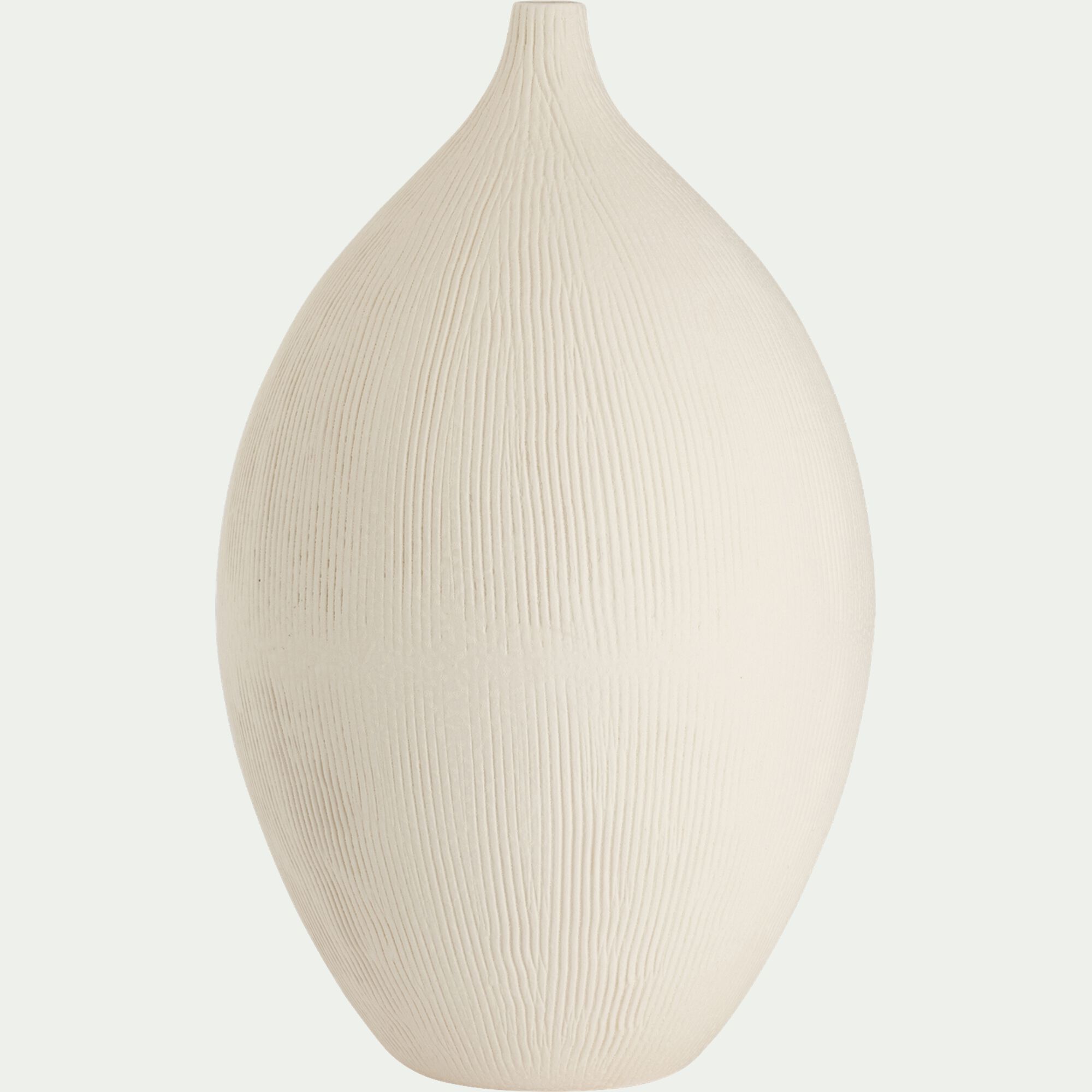 ANAS - Soliflore en faïence strié H44cm - blanc