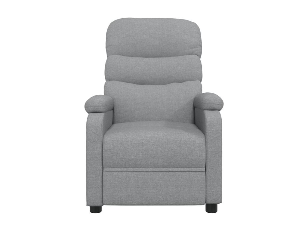 Sillón reclinable de tela gris claro