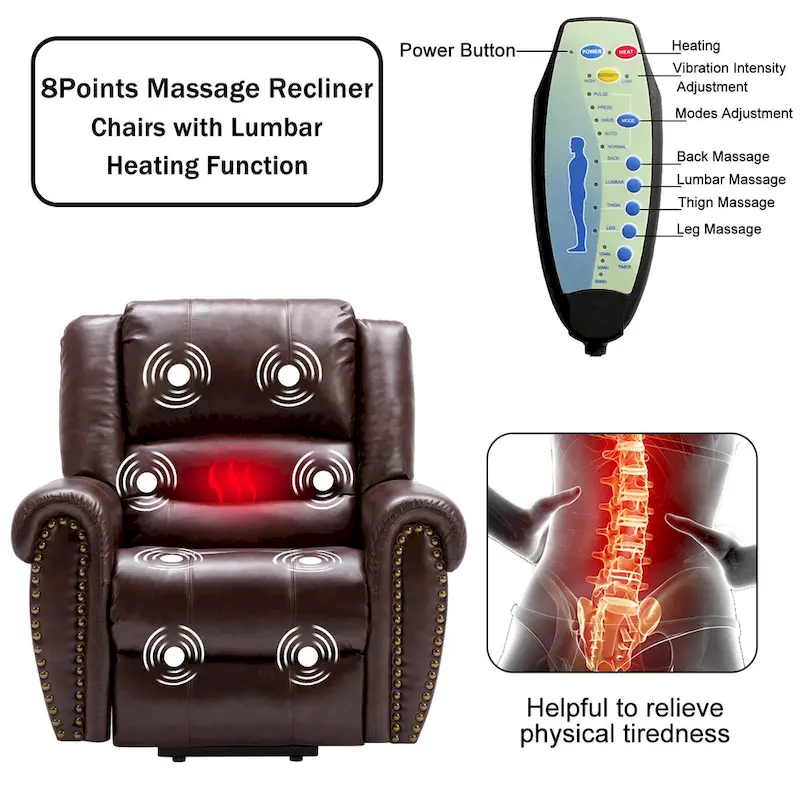 Comfortable Power Lift Recliner Chair with Breathable Fabric, Massage, Heat, and USB Charging Port