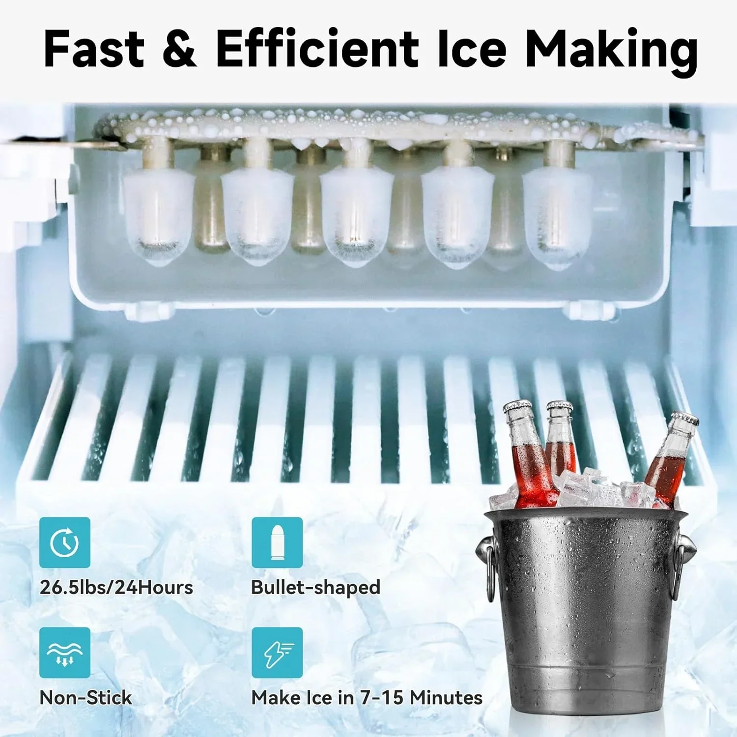 ICEPURE Water Dispenser with Ice Maker 3-in-1 Hot and Cold Water Cooler Ice Maker Machine