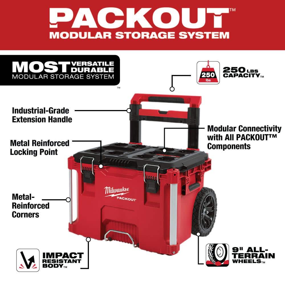 Milwaukee PACKOUT 22 in. Rolling, Large And Medium Tool Box Set - 8426-8425-8424 - Image 3 Milwaukee PACKOUT 22 in. Rolling, Large And Medium Tool Box Set - 8426-8425-8424 - Image 3