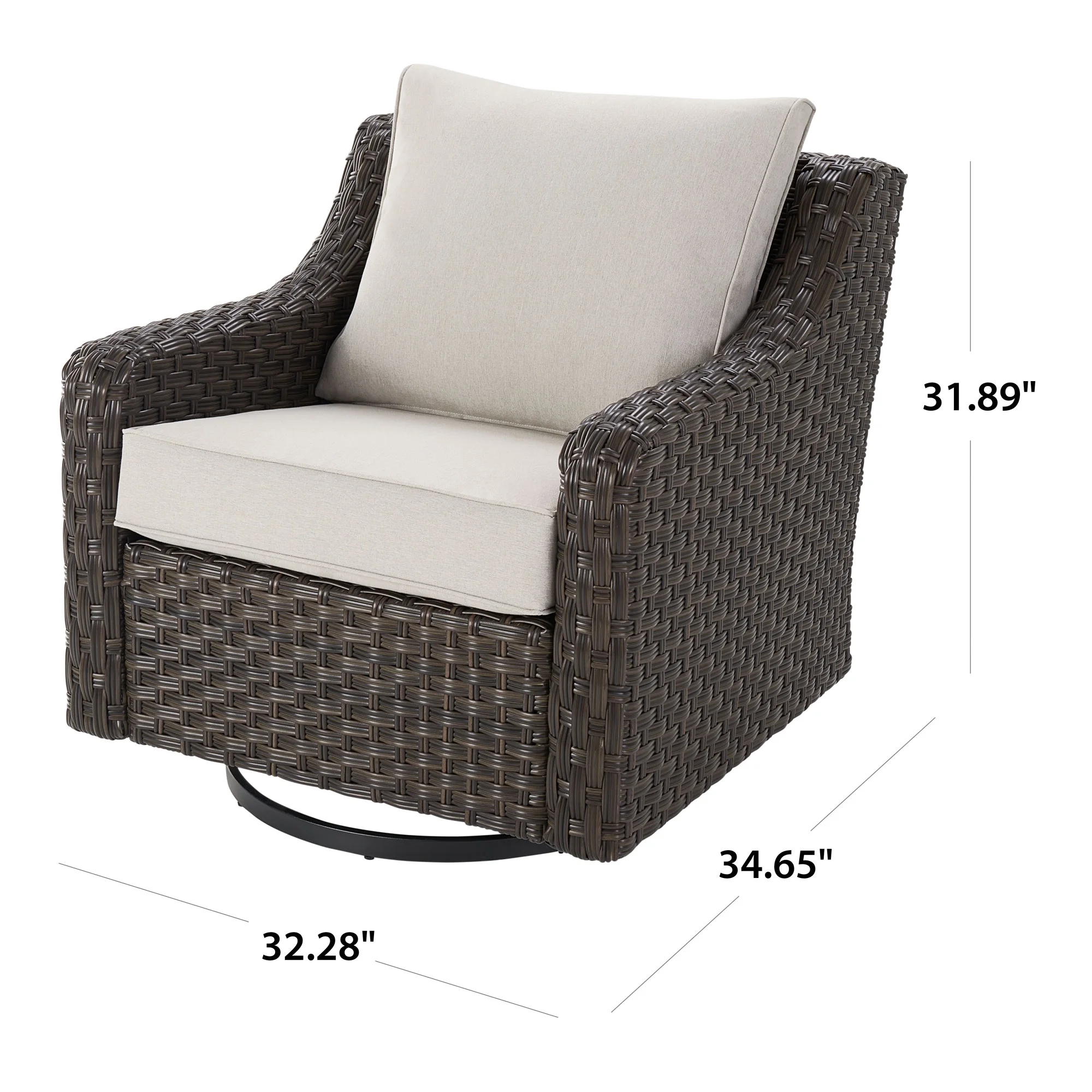 Better Homes & Gardens River Oaks Outdoor Swivel Gliders with Patio Covers, Set of 2, Dark Brown - Image 9