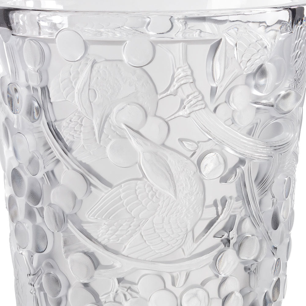 VASE MERLES ET RAISINS GRAND MODÈLE - CRISTAL INCOLORE