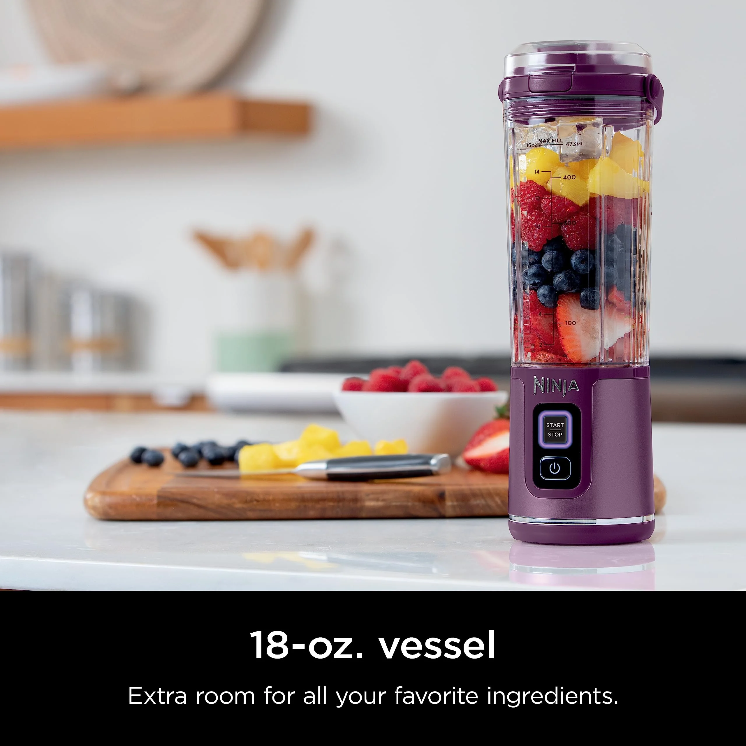 Ninja Blast Portable Blender, Cordless, 18oz. Vessel, Personal Blender for Shakes & Smoothies, BPA Free, Leakproof Lid & Sip Spout, USB-C Rechargeable, Dishwasher Safe Parts, Metallic Purple, - Image 12