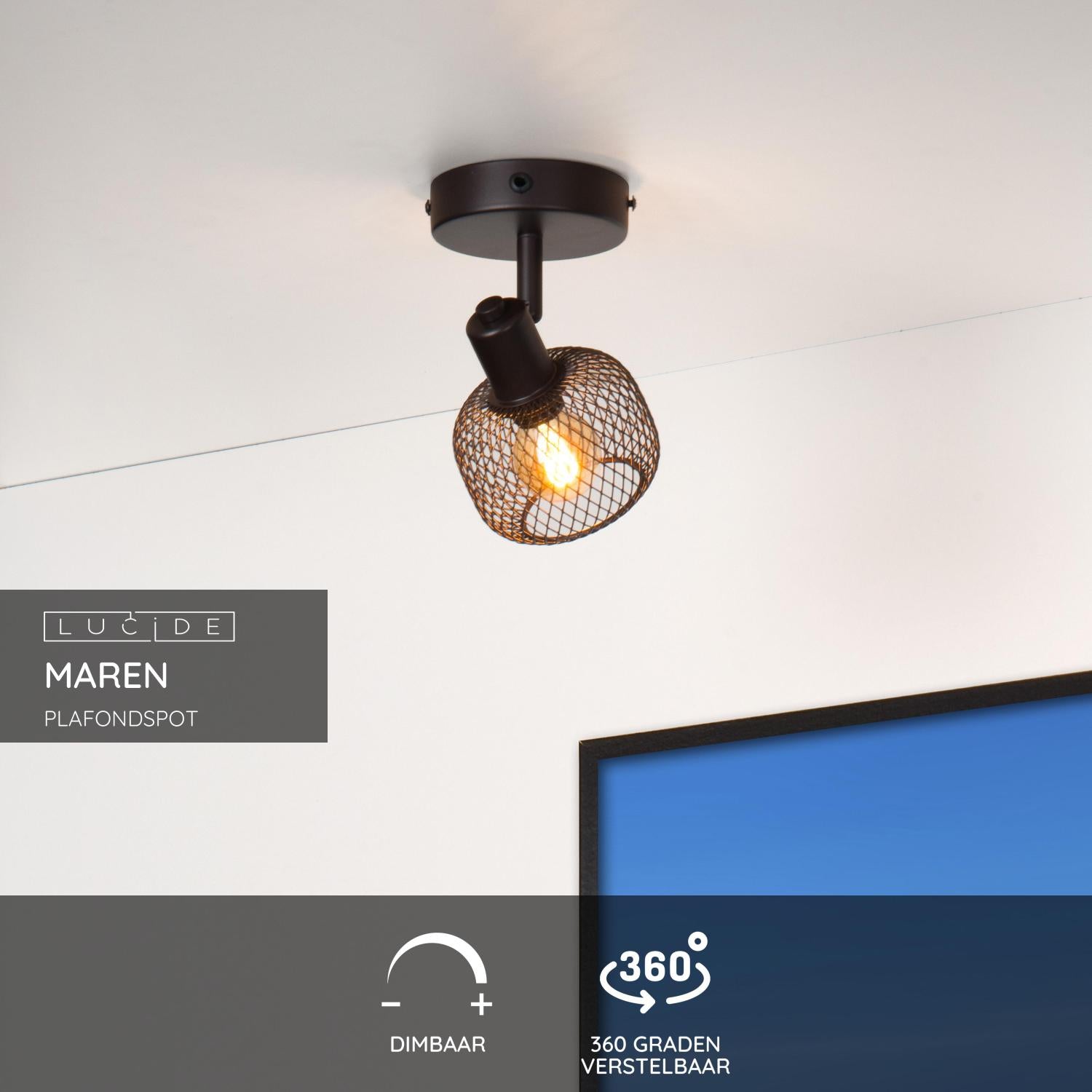 Lucide MAREN Plafondspot - Zwart