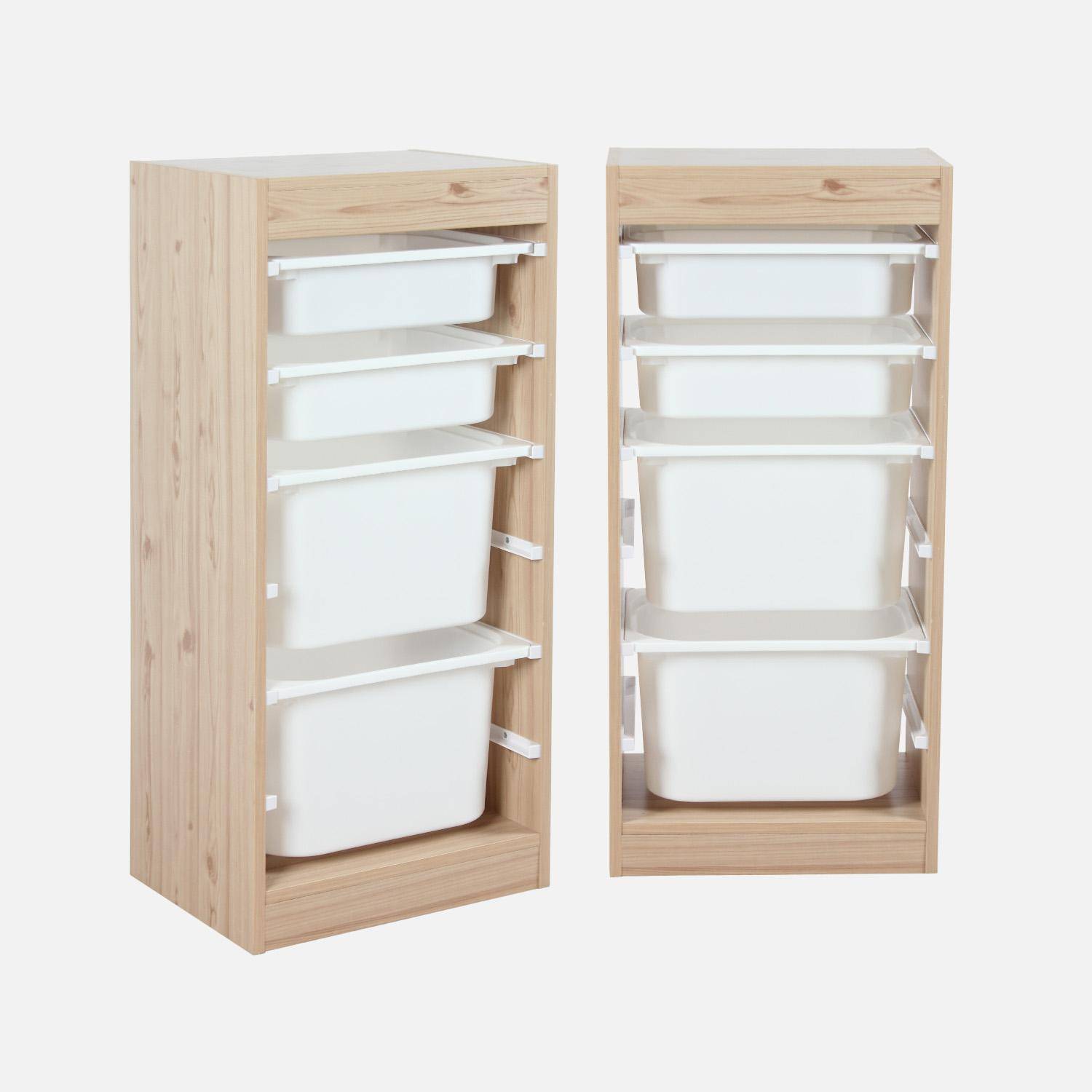 Sora x2 - Mueble de almacenamiento infantil 4 cajas, set de 2