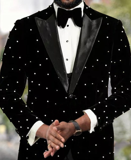 Black Polka Dot British Style Casual Lapel Blazer