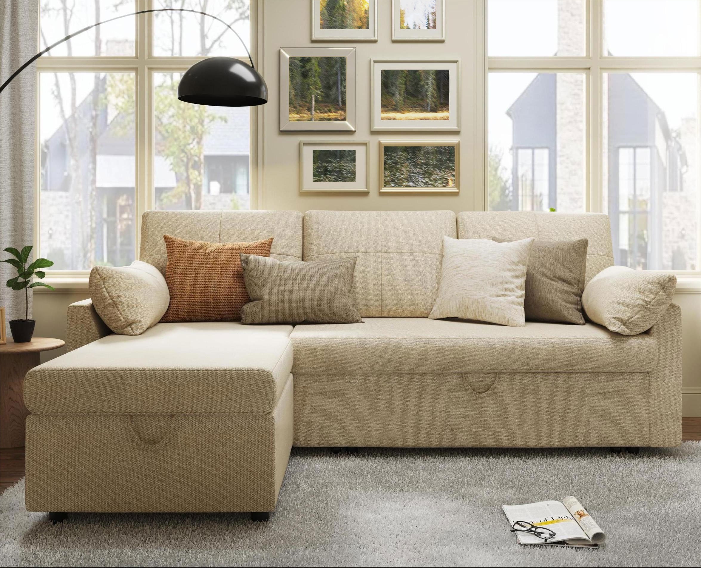 VANACC Sofa Bed, Adult Sleeper Sofa with Storage Chaise, Pull Out Couch for Bed Room, Gray Chenille - Image 20