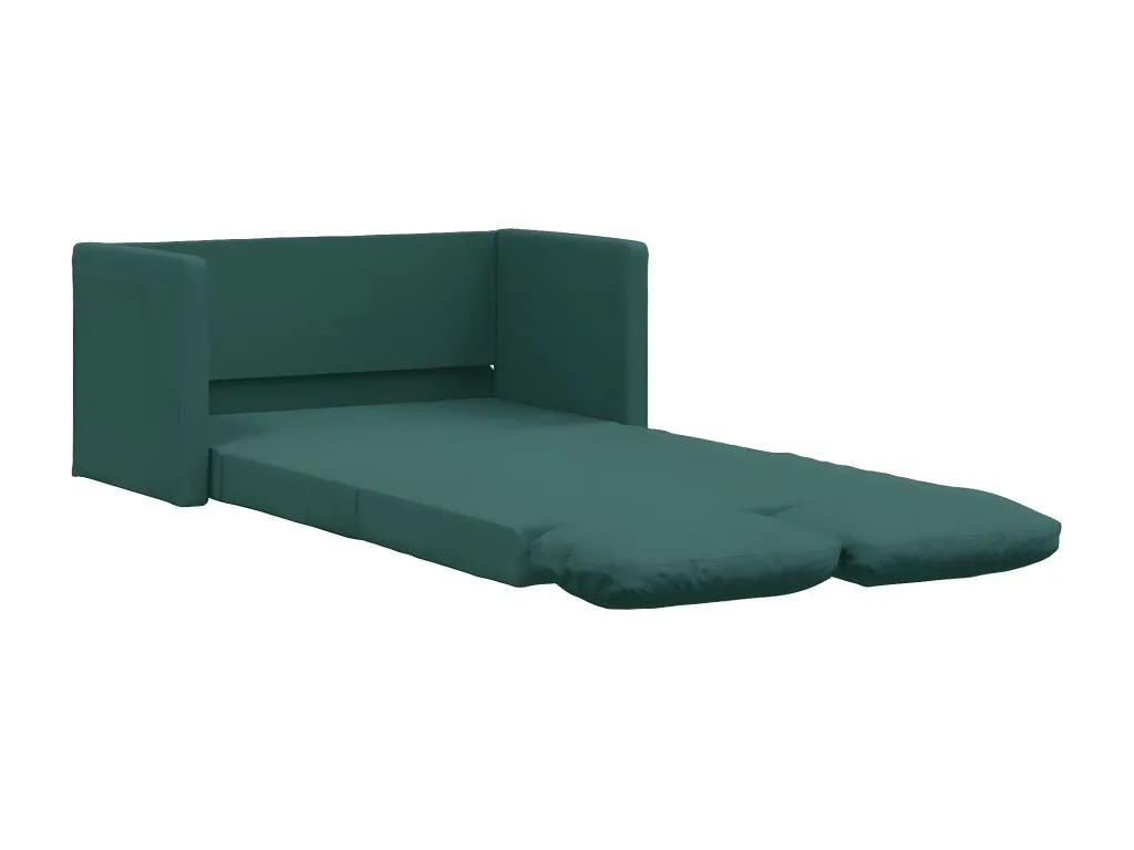 Sofá cama 2 en 1 tela verde oscuro 112x174x55 cm
