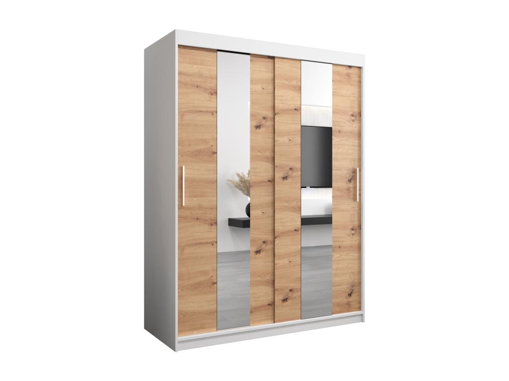 Armario Pole de puertas correderas 200/150/62 2 puertas blanco/artisan